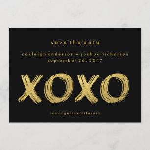 Chic Gold Black   XOXO Photo Save the Date