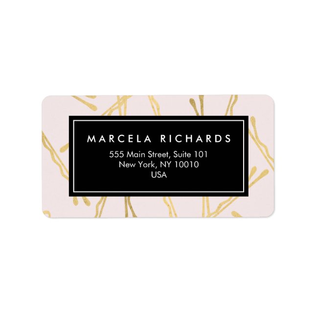 Chic Gold Bobby Pins Hair Stylist Salon Pink Label (Front)