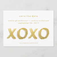 Chic Gold Brush Stroke | XOXO Simple Save the Date