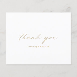 Chic Gold Budget Wedding Thank You Card