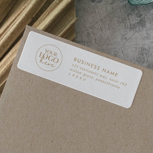 Chic Gold Business Logo Return Address Label (Creator Uploaded)