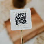 Chic Gold Business Wedding Website QR Code Square Sticker<br><div class="desc">This chic gold business or wedding website QR code square sticker is perfect for a small business owner or for a wedding. The simple design features classic minimalist gold and white typography with a rustic boho feel. Customisable in any colour. Personalise with your website.</div>