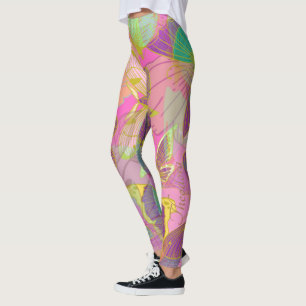 Chic Gold Butterfly Turquoise Violet Leggings