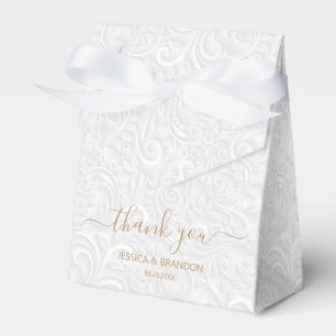 Chic Gold Calligraphy Thank You Favour Box