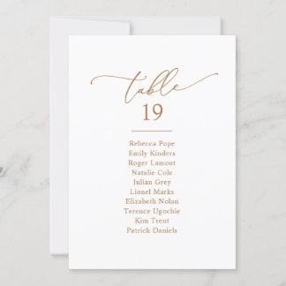 Chic Gold Calligraphy Wedding Seating Chart Cards