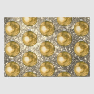 Chic Gold Christmas Balls Silver Sprakles Tissue Paper