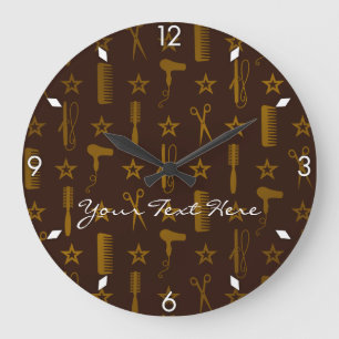 Chic Gold & Coco Brown Custom Wall Clock