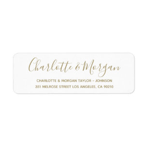 Chic gold custom script modern elegant Wedding