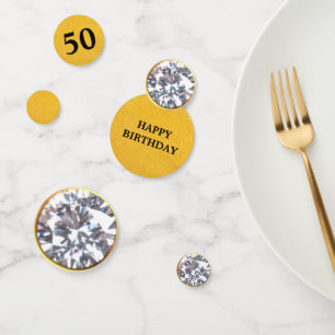 Chic Gold & Diamond 40th, 50th, 60th Anniversary Confetti