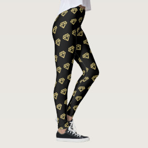 Chic Gold Diamonds Bridal Party Wedding Leggings