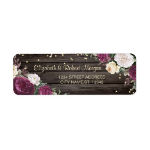 Chic Gold Diamonds Burgundy Flowers Wood