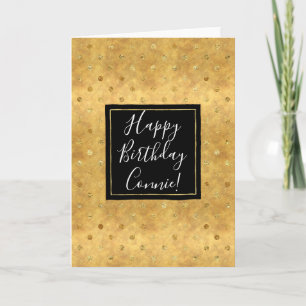 Chic Gold Dots Birthday Card