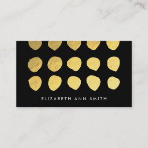 Chic Gold Dots Black Business Card
