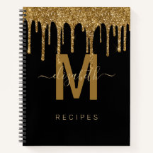 Chic Gold Dripping Glitter Monogram Recipe