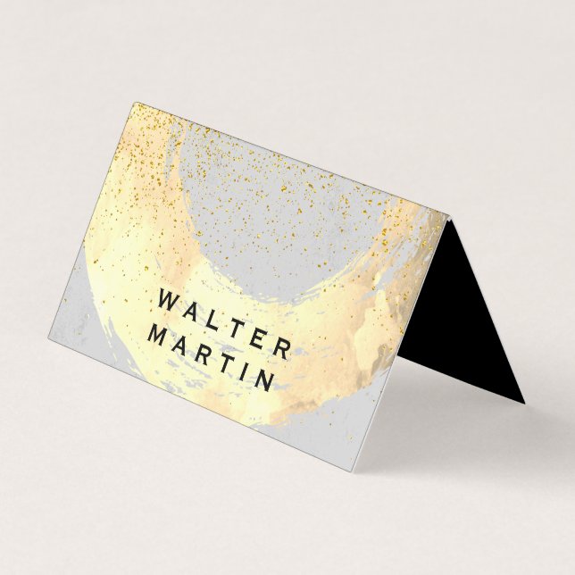 Chic Gold Dust Brushed / Grey Business Card (Front)