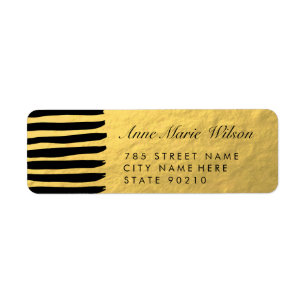 Chic Gold Effect Lines Return Address Labels