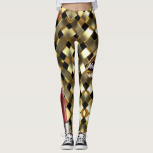 Chic Gold Elegant Lips Girly 2022 bday Custom  Leggings