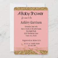 Chic Gold Faux Glitter Rose Pink