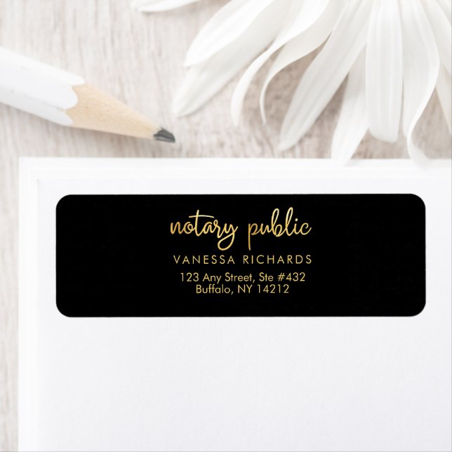 Chic Gold Feather Notary Name Modern Script  (Insitu)