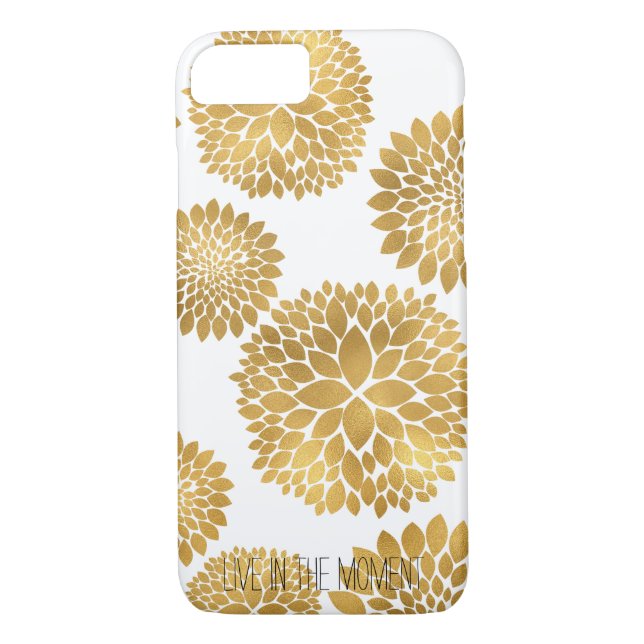 Chic Gold Flowers Case-Mate iPhone Case (Back)