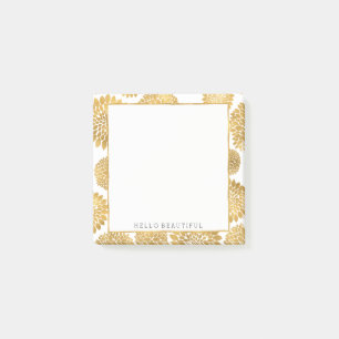 Chic Gold Flowers Post-it Notes