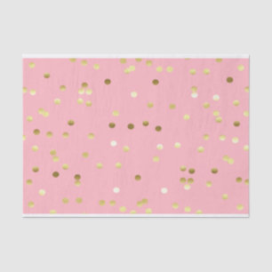 Chic Gold Foil Confetti Light Pink Tissue Paper