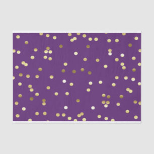 Chic Gold Foil Confetti Purple Tissue Paper