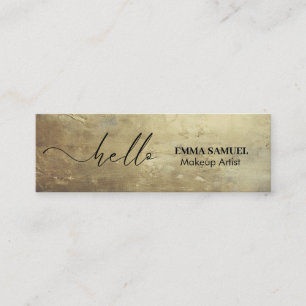 Chic gold Foil Elegant Hello Minimal Calligraphy  Mini Business Card
