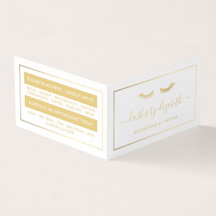 Chic Gold Foil Lashes Beauty Makeup Artist Loyalty Business Card