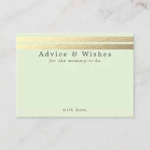 Chic Gold Foil Stripes On Mint Green Advice Cards