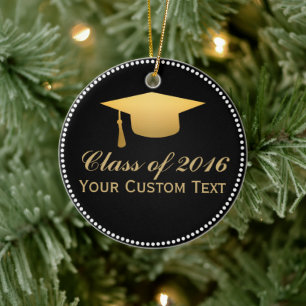 Chic Gold Foil Trendy Graduation Class of 2019 Ceramic Tree Decoration