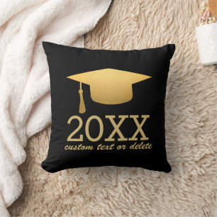 Chic Gold Foil Trendy Graduation Class of 20XX Cushion