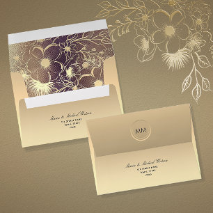 Chic Gold Foil Wedding Envelope