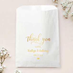 Chic Gold Foil Wedding Thank You Favour Bags