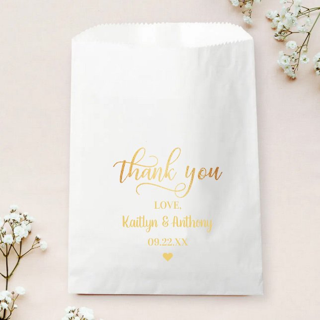 Chic Gold Foil Wedding Thank You Favour Bags (Creator Uploaded)