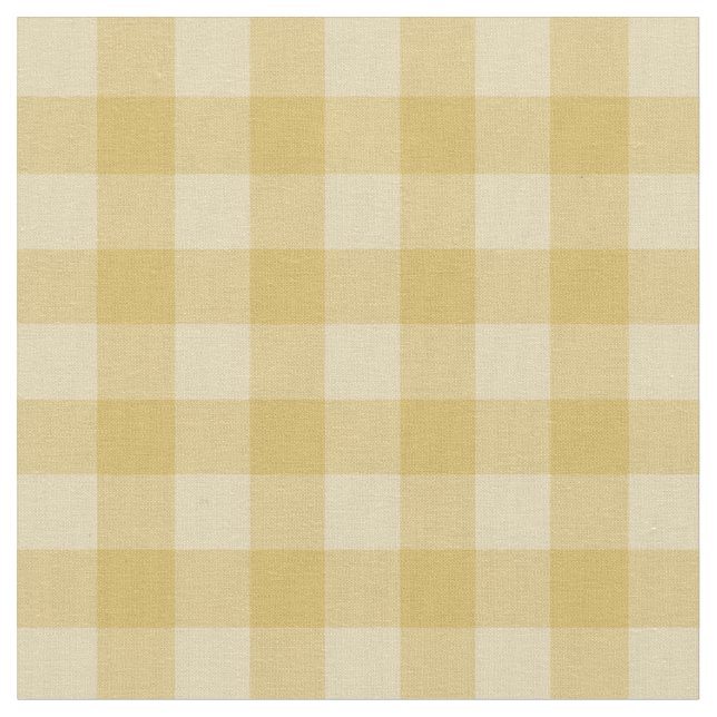 Chic Gold Gingham Plaid Pattern Fabric (Close Up)