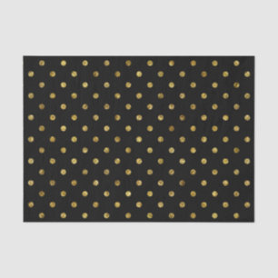Chic Gold Glam and Black Polka Dots Tissue Paper