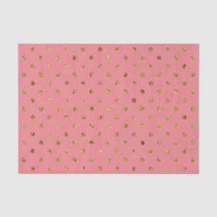 Chic Gold Glam and Pink Polka Dots Tissue Paper