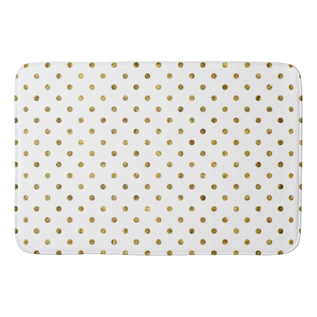 Chic Gold Glam Dots Bath Mat (Front)