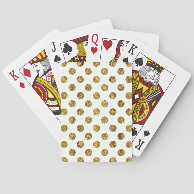 Chic Gold Glam Dots Playing Cards (Back)