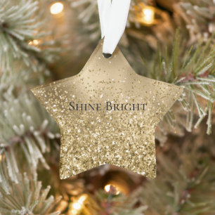 Chic Gold Glam Glitzy Glitter  Ornament