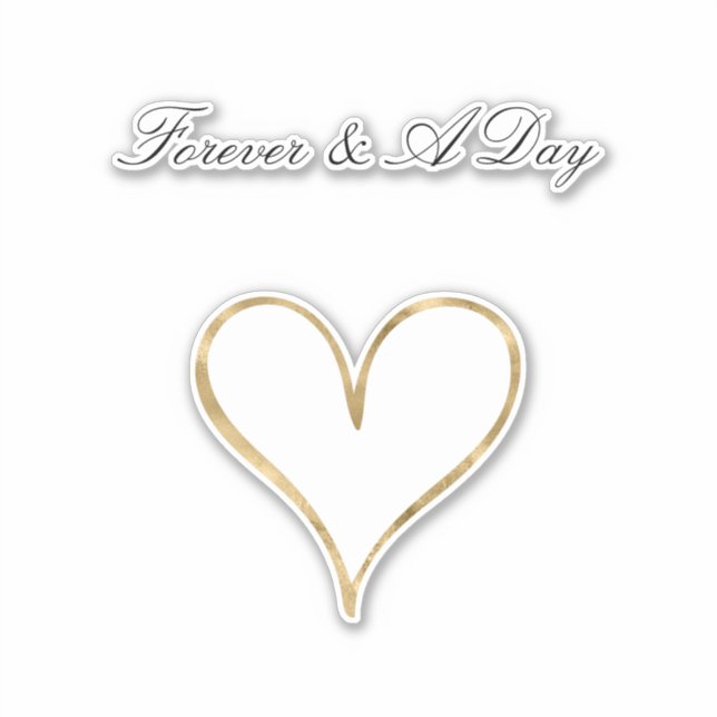 Chic Gold Glam White Forever Heart Wedding (Front)