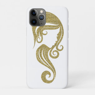 Chic Gold Glitter Beauty Girl Hair & Makeup Salon iPhone 11 Pro Case