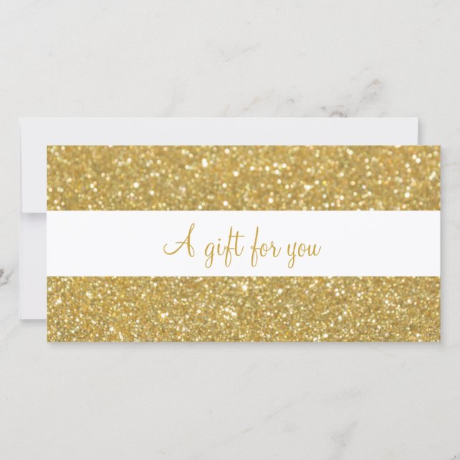 Chic Gold Glitter Gift Certificate (Front)