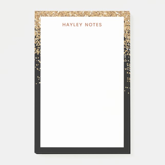 Chic Gold Glitter Inspirational For Her Post-it Notes (Front)