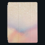 Chic Gold Glitter Iridescent Holographic Gradient iPad Pro Cover<br><div class="desc">This elegant and chic design is perfect for the trendy and stylish girly girl. It features faux printed gold glitter with pink, peach, blue, and purple iridescent holographic ombre gradient design. It's modern, cool, unique, glamourous, and original. ***IMPORTANT DESIGN NOTE: For any custom design request such as matching product requests,...</div>