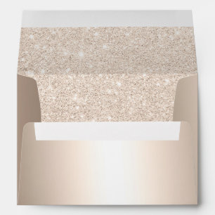 Chic gold glitter ombre metallic wedding address envelope
