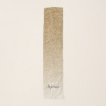 Chic Gold Glitter Ombre Monogram Scarf<br><div class="desc">This chic modern scarf design features a gold faux glitter ombre background. Customise it with her monogram initial in white serif font and her name in charcoal grey calligraphy script.</div>