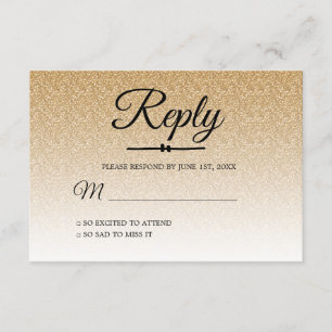 Chic gold glitter ombre Sweet 16 RSVP Invitation