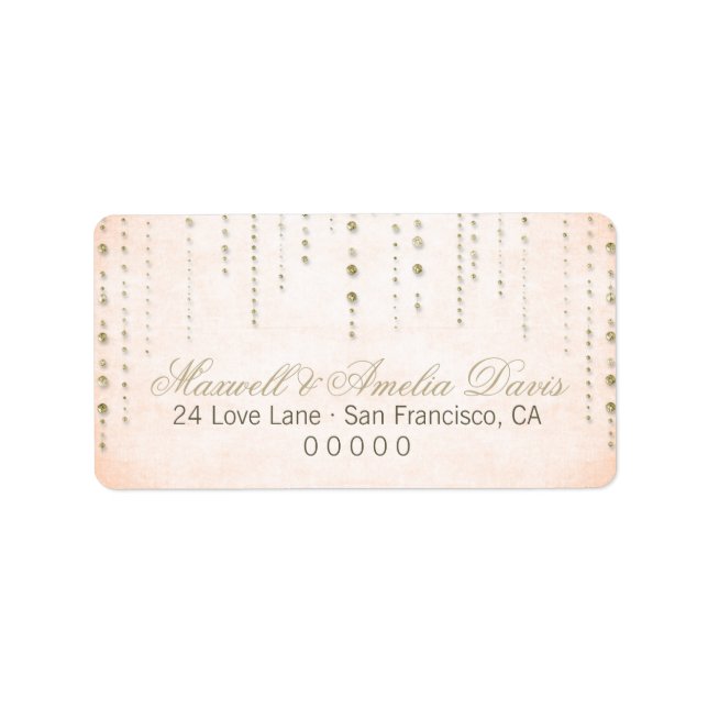 Chic Gold Glitter & Peach  Label (Front)